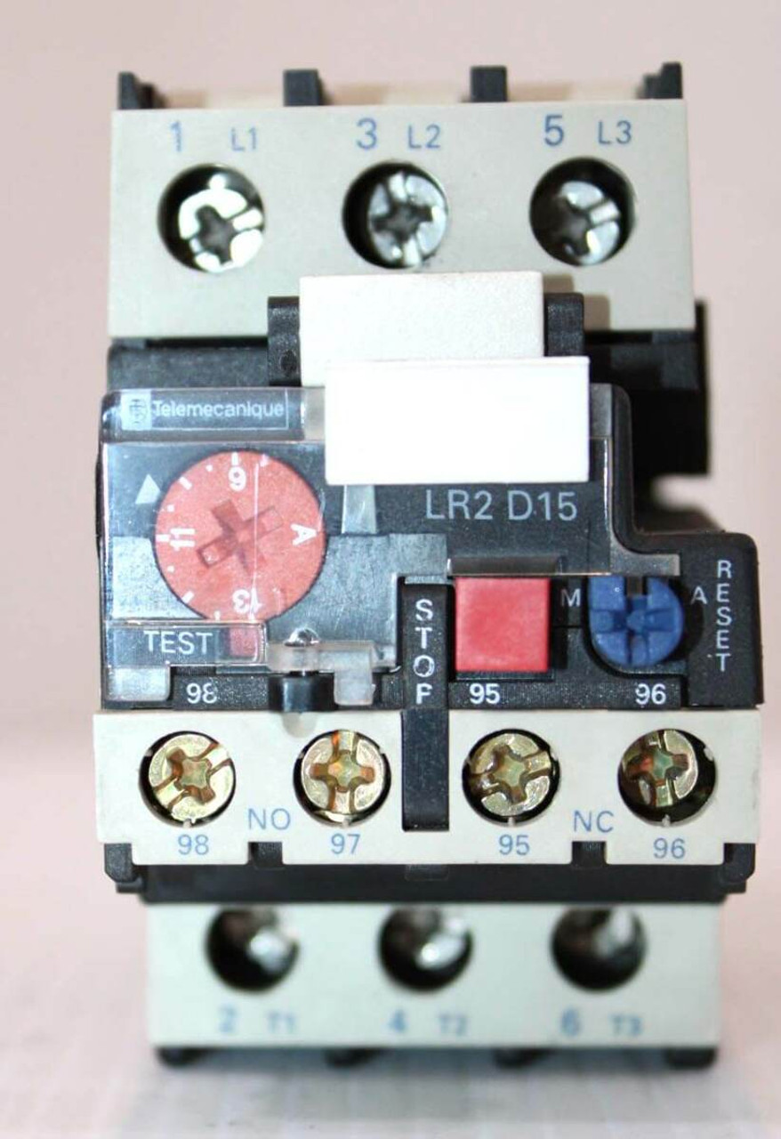 Telemecanique LA7-D1064 Contact Mount W/ Thermal Overload Relay LR2-D1516 600V