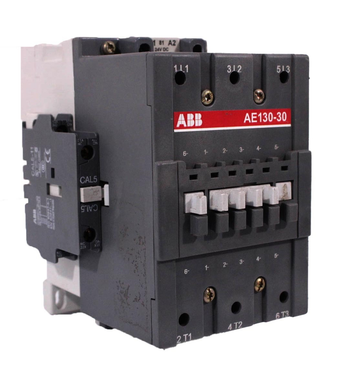 ABB AE130-30-11-81 Contactor 24V Coil w/Auxiliary CAL5-11 and CCL5-01