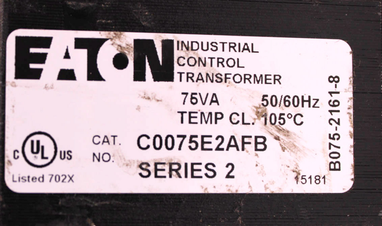Eaton C0075E2AFB Transformer .075kVA  Pri: 220/480 Sec: 110/120V