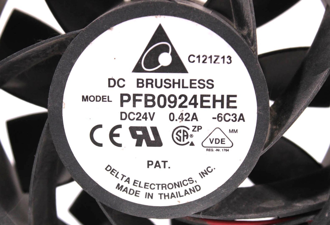 Delta Electronics PFB0924EHE DC Brushless Fan DC24V 0.42A 2-Wire Red and Black