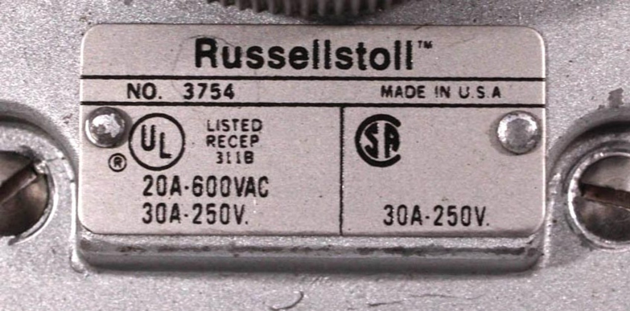 Russellstoll 3754 Receptable Box 20A-600V 30A-250V