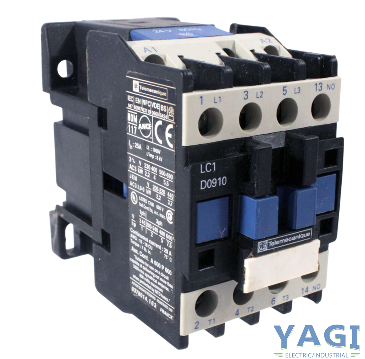 Telemecanique LC1D0910 Contactor 25A 24V 60Hz B6 3PH