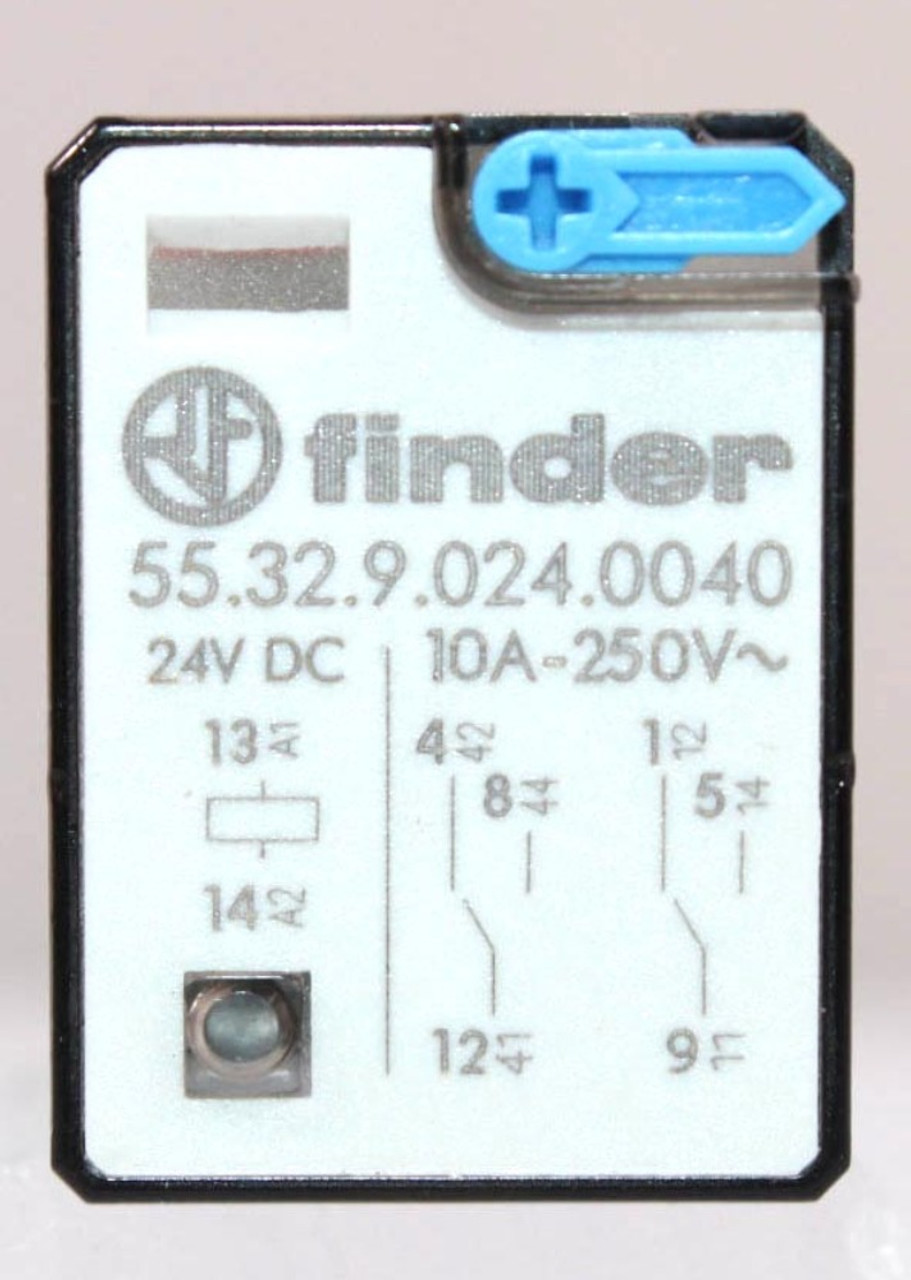 Finder 55.32.9.024.0040 Plug-In Relay DPDT 10A 250V 8 Pin Coil 24VDC