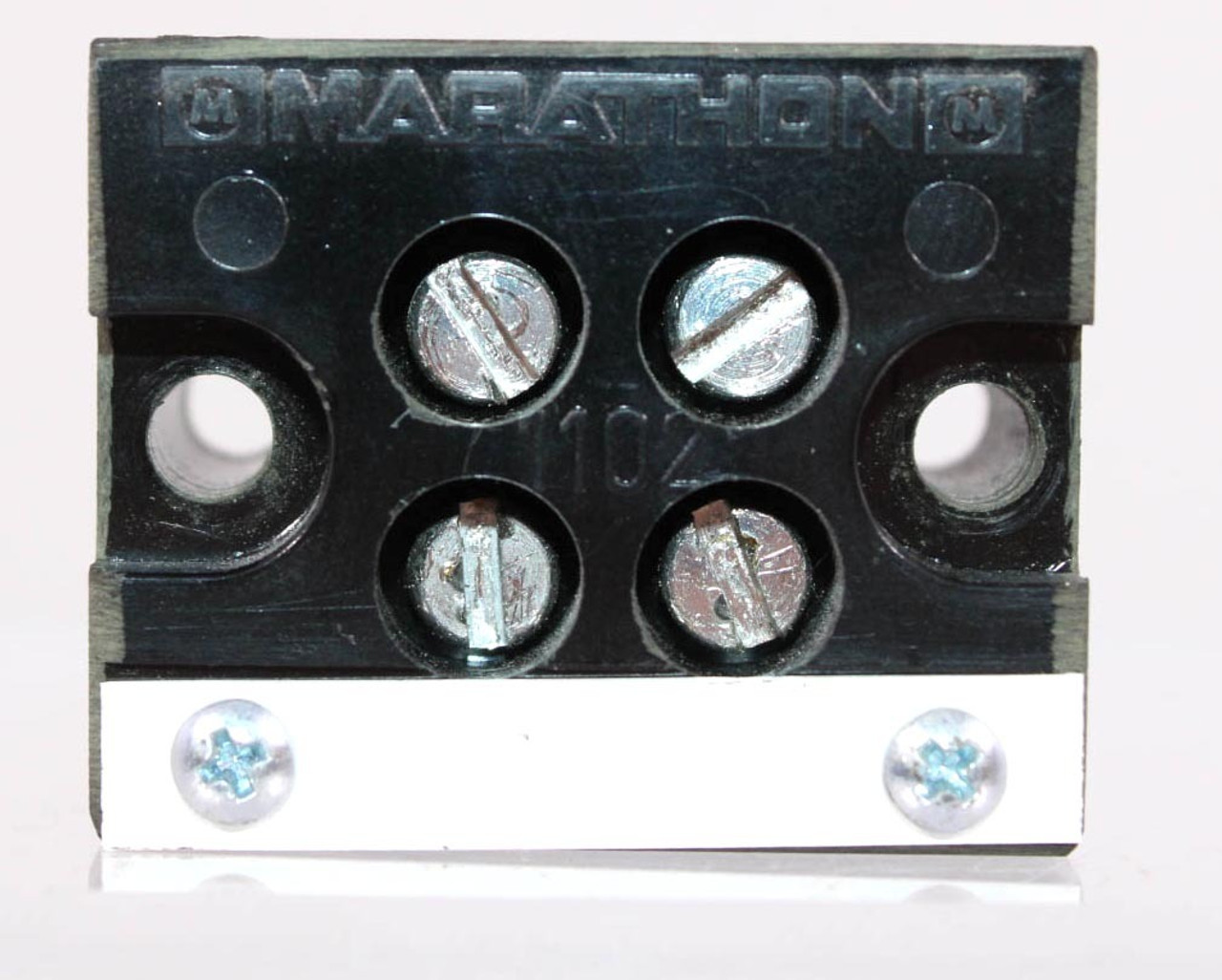 Marathon 1102 Mount Barrier Terminal Block 65A 600V 2-Row 2-Position 18 AWG-6AWG