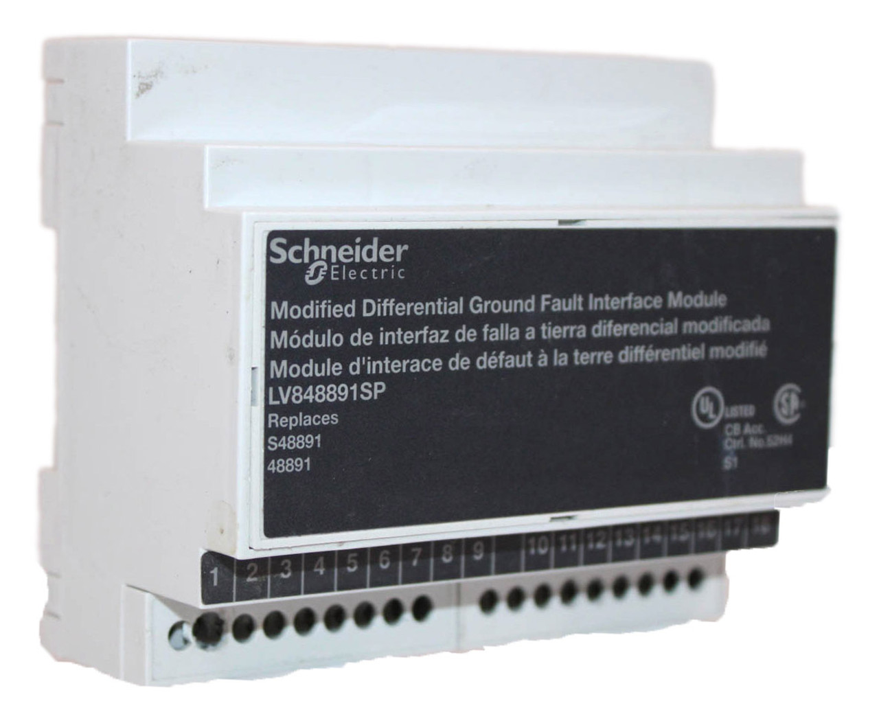 Schneider Electric LV848891SP Modified Differential Ground Fault Interface Module