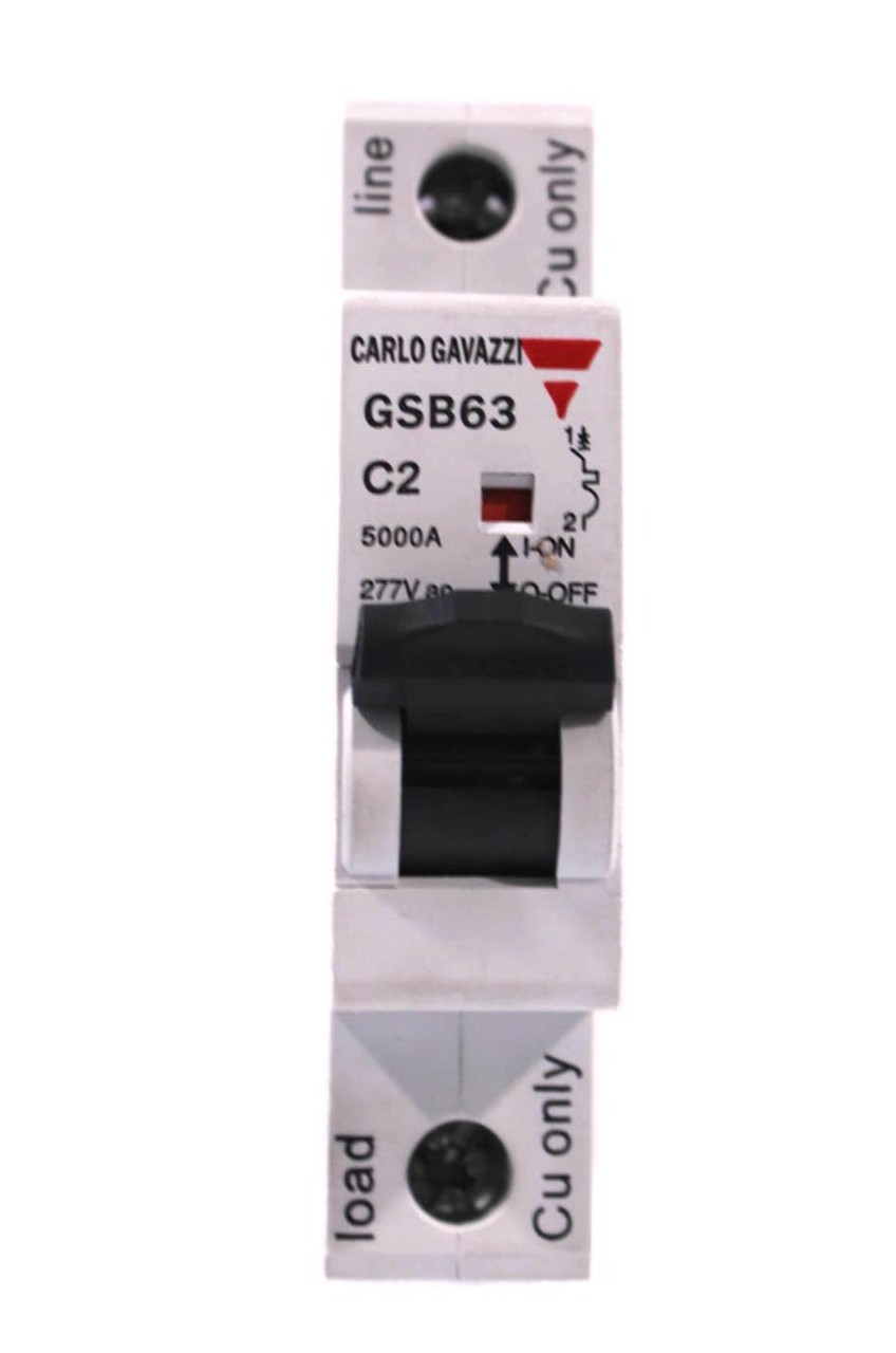 Carlo Gavazzi GSB631PC2 Breaker 2A 277V 1P DIN Rail Thermal Magnetic