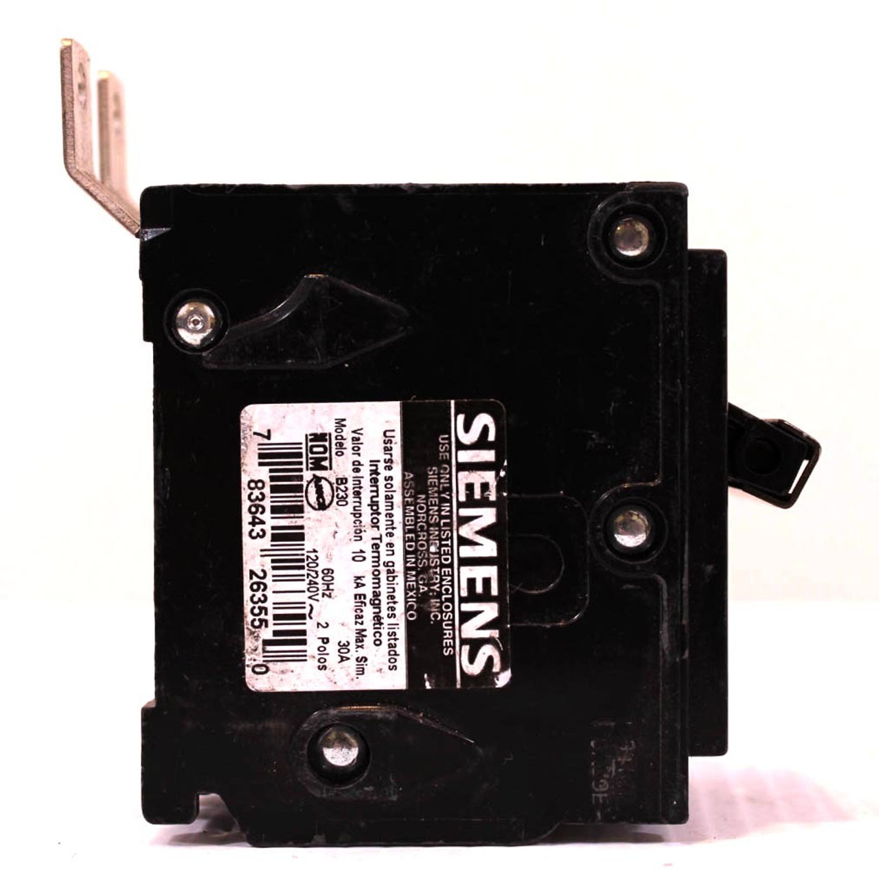 Siemens B230 Breaker 30A 2P 120/240V 50/60Hz 10kA Bolt On