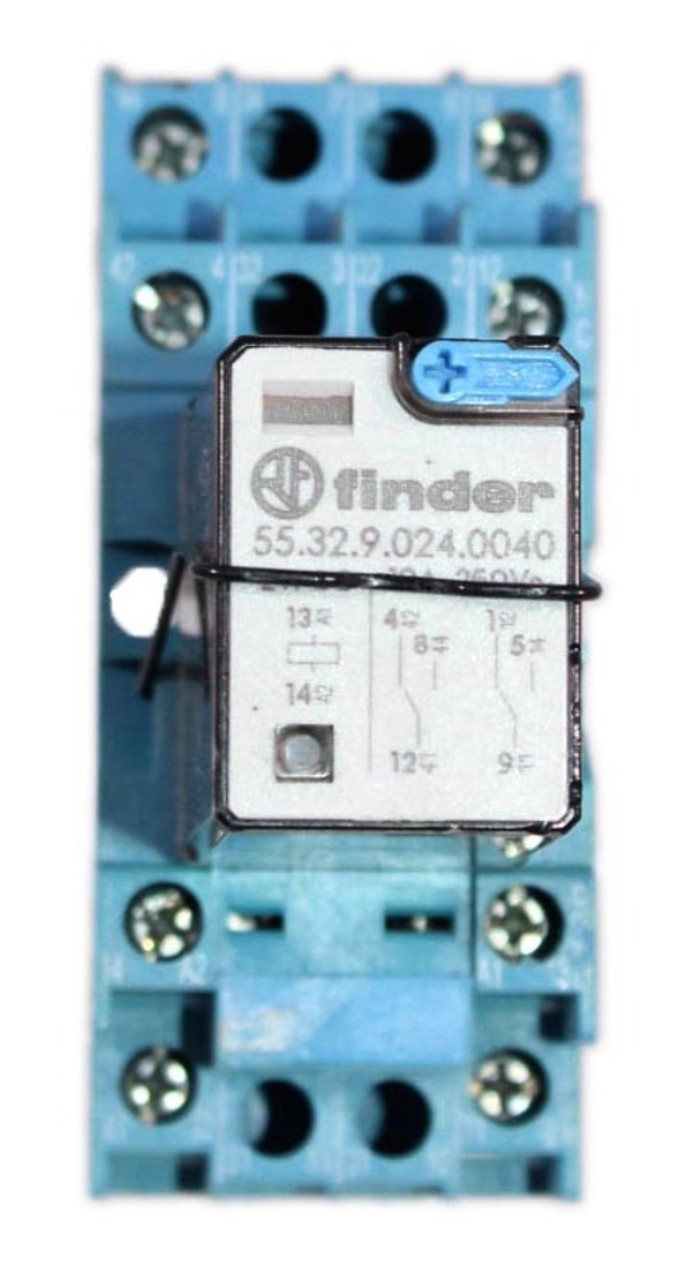 Finder 94.72 DIN Rail/Panel Socket w/Finder 54.32.9.024.0040 General Purpose Relay