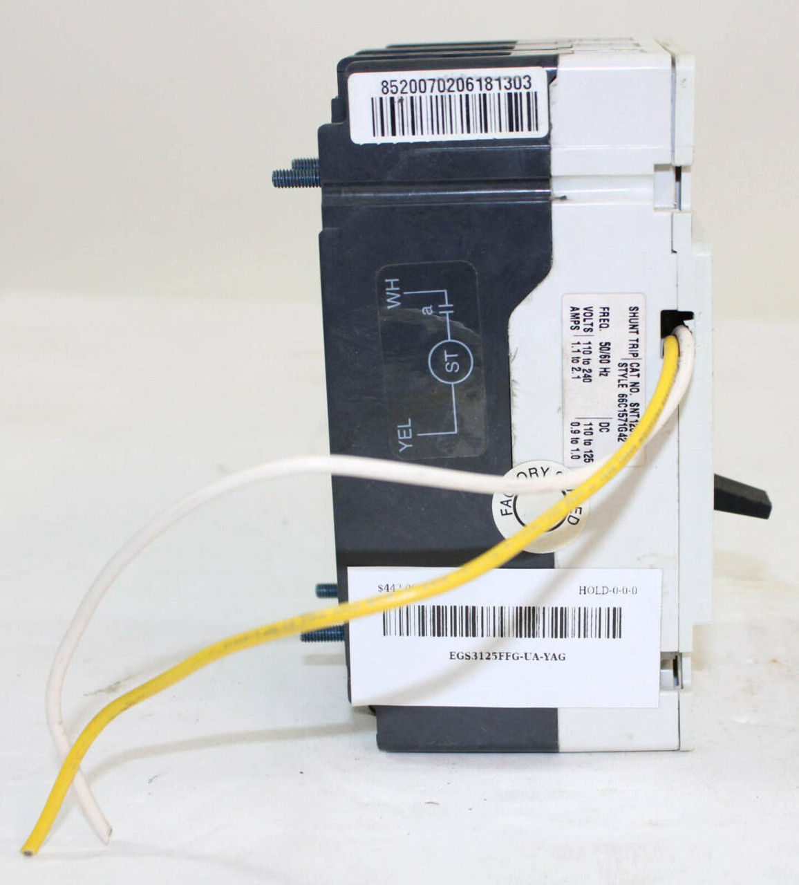 Cutler Hammer EGS3125FFG Circuit Breaker | 125A | 3P | 600V AC | 35kA @ 480V | Shunt Trip SNT120CPK | UL Listed MCCB