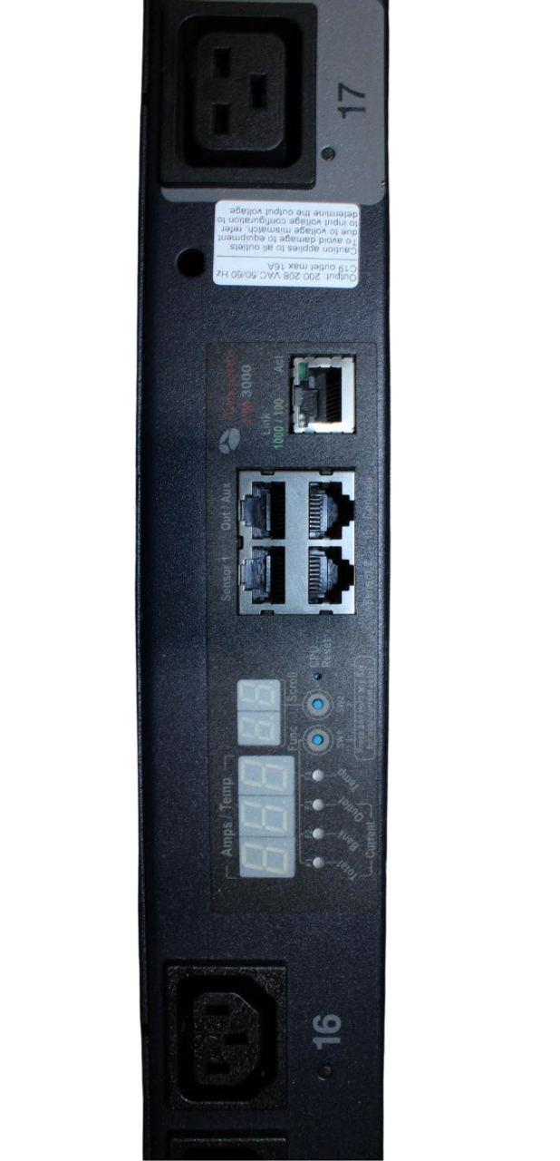 Avocent  PM3006V Power Management PDU OU Vertical 3PH 208V 24A L21-30 21 C13 & 3 C19 Ports