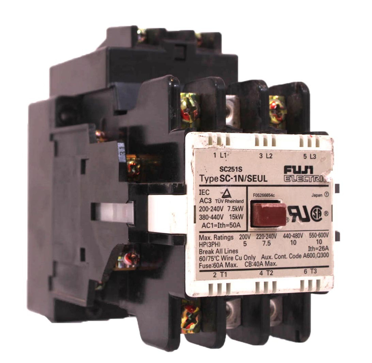 Fuji Electric SC251S SC-1N/SEUL Magnetic Contactor 3P 50A 200-240V