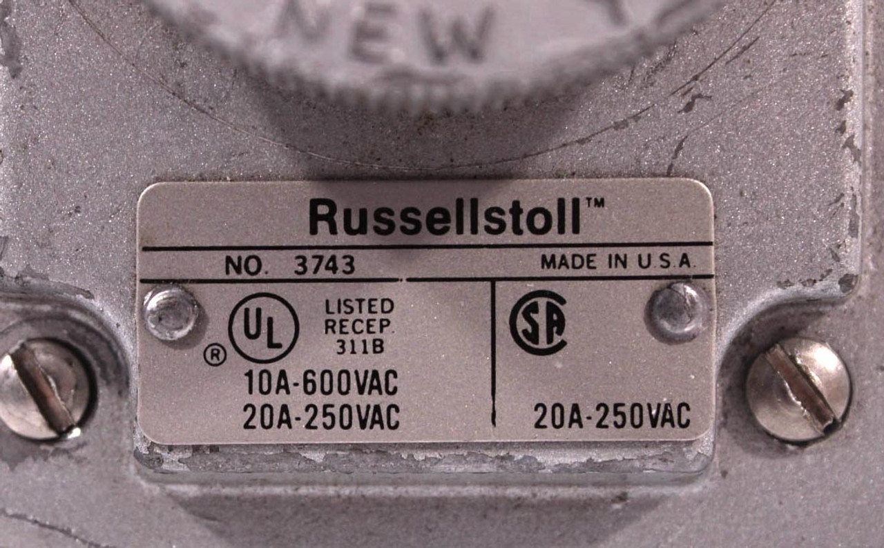 Russellstoll 3743 Receptacle 20A 250VAC