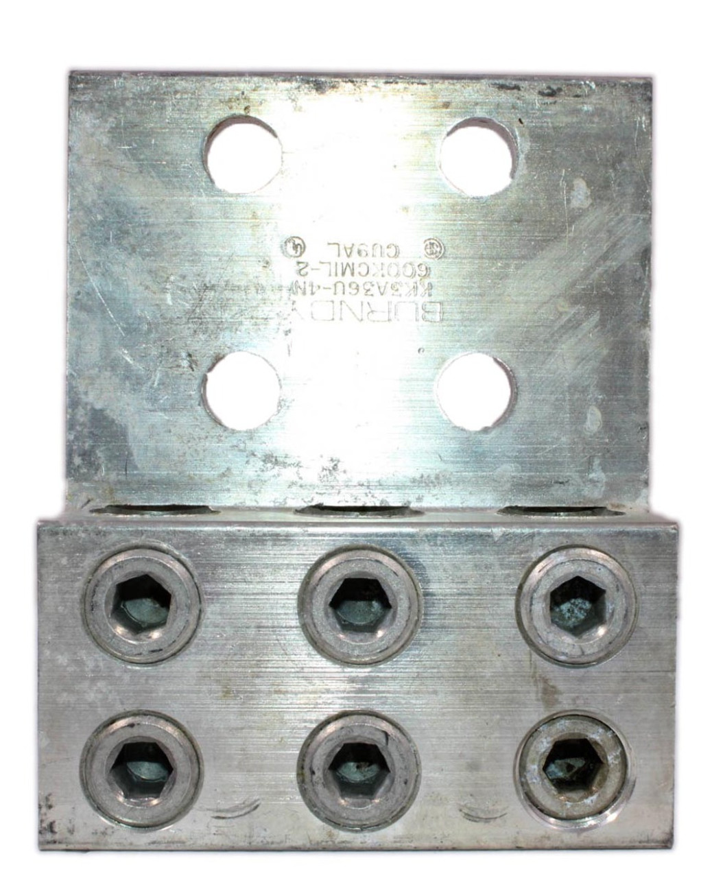 Burndy KK3A36U-4N Mechanical Lug 1/2 Stud 3 Ports 4-Holes 600KCMIL-2