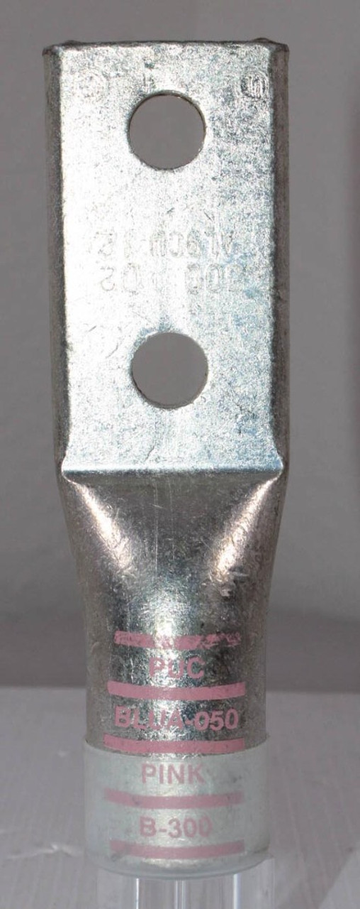 Penn Union BLUA-050D2 Aluminum Compression Lug 2-Hole 1/2 Stude Size 500 kcmil