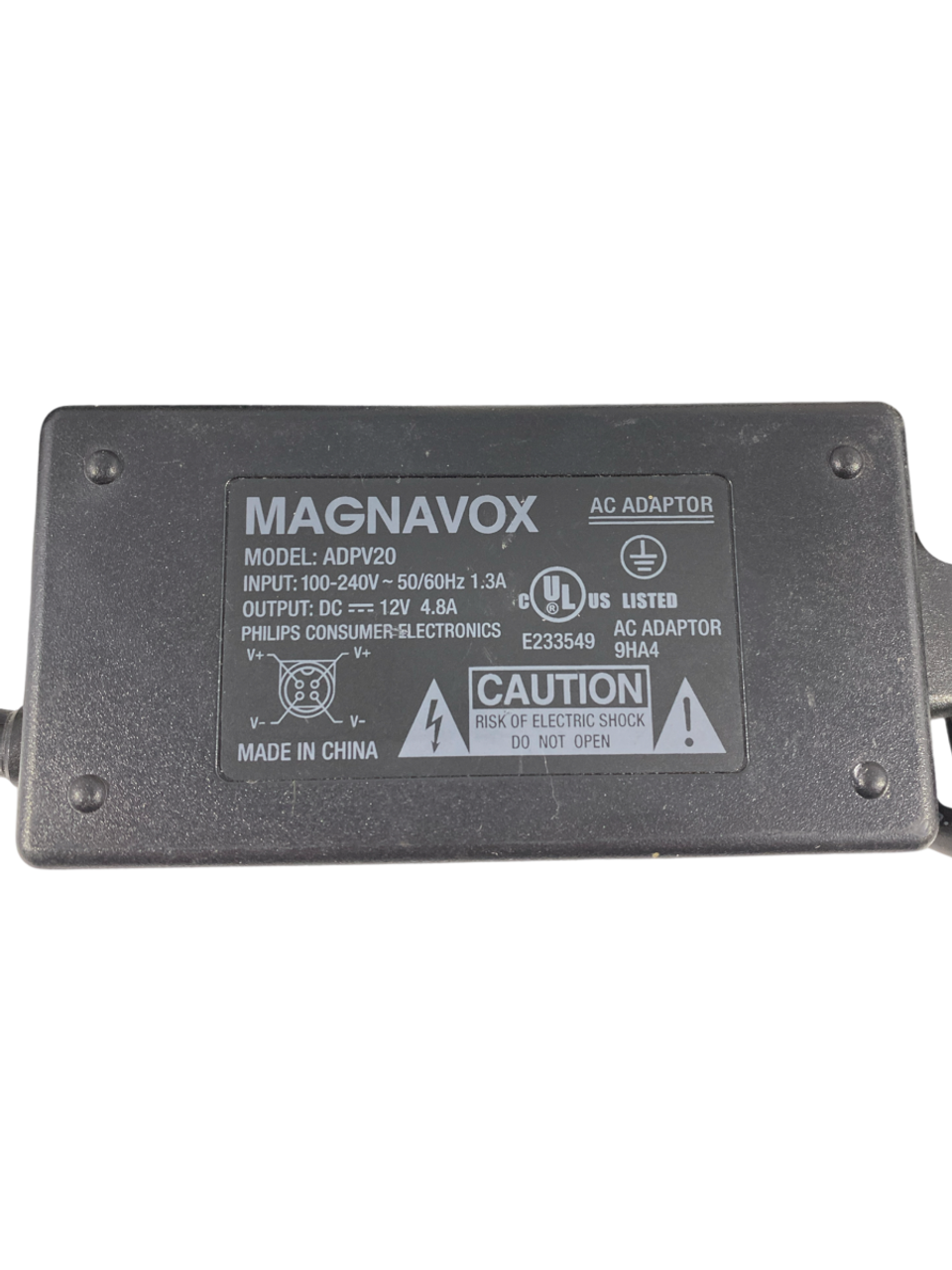Magnavox ADPV20 AC Adapter 4-Pin 12V 4.8A