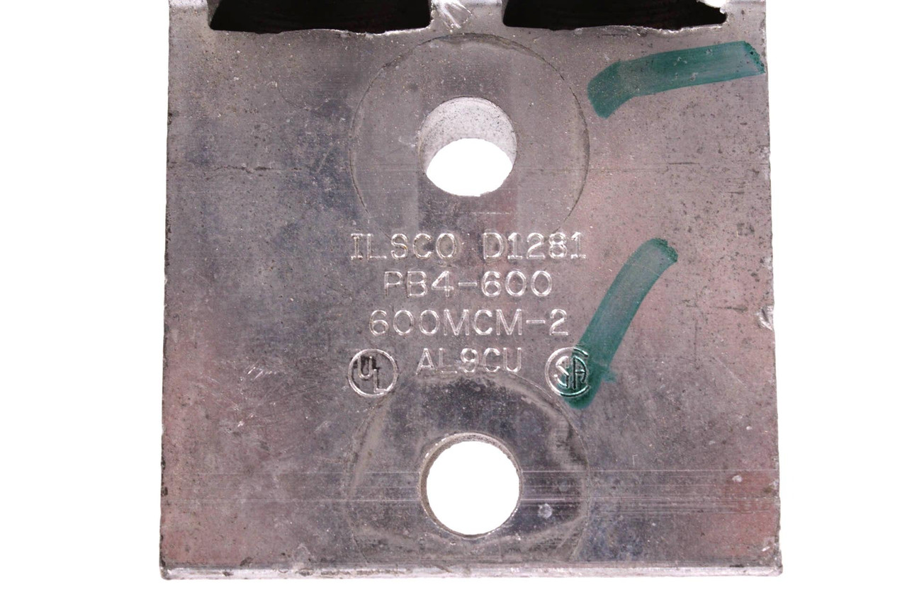 Ilsco PB4-600 Mechanical Lug 600MCM-2 4 Conductor 2-Hole D1281