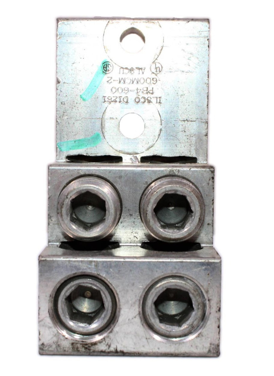 Ilsco PB4-600 Mechanical Lug 600MCM-2 4 Conductor 2-Hole D1281