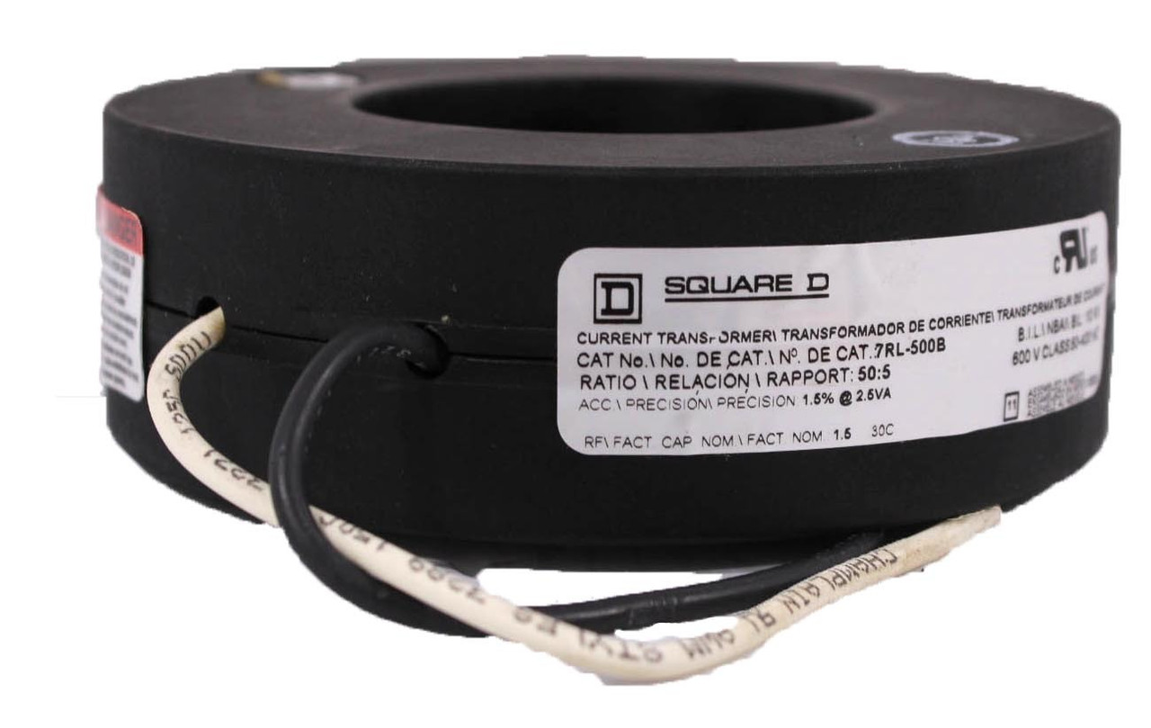 Square D 7RL-500B Current Transformer Ratio 50:5 600V Class 50-400Hz