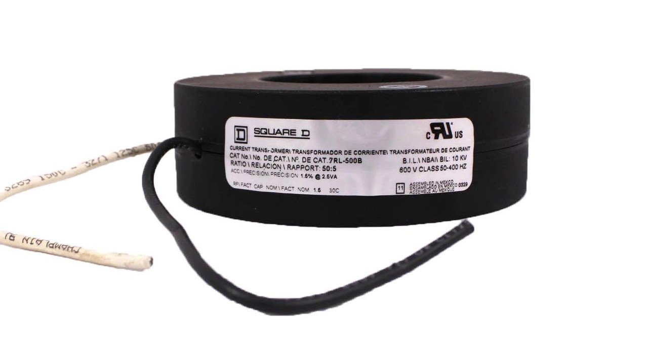 Square D 7RL-500B Current Transformer Ratio 50:5 600V Class 50-400Hz