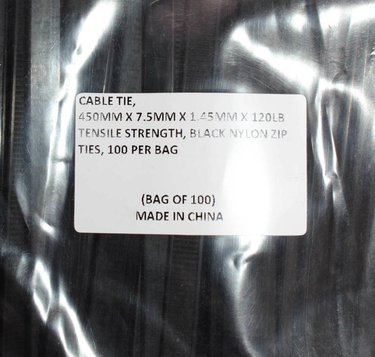 YAGI CT-18-120 Cable Zip Ties 18 inch 120LB Tensile Strength Black Nylon 100 Pack