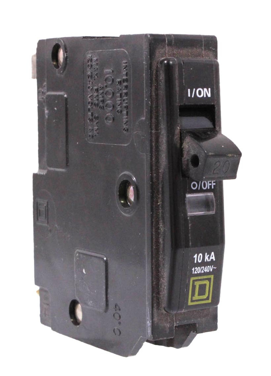 Square D QO120 Breaker - 20A 120/240V 1P 10kA Plug-In