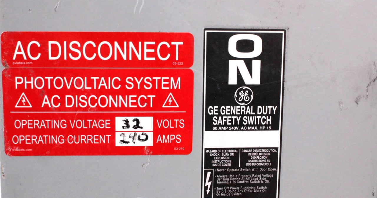 General Electric TGN3322R Non-Fusible Disconnect Switch 60A 240V NEMA 3R Model 9