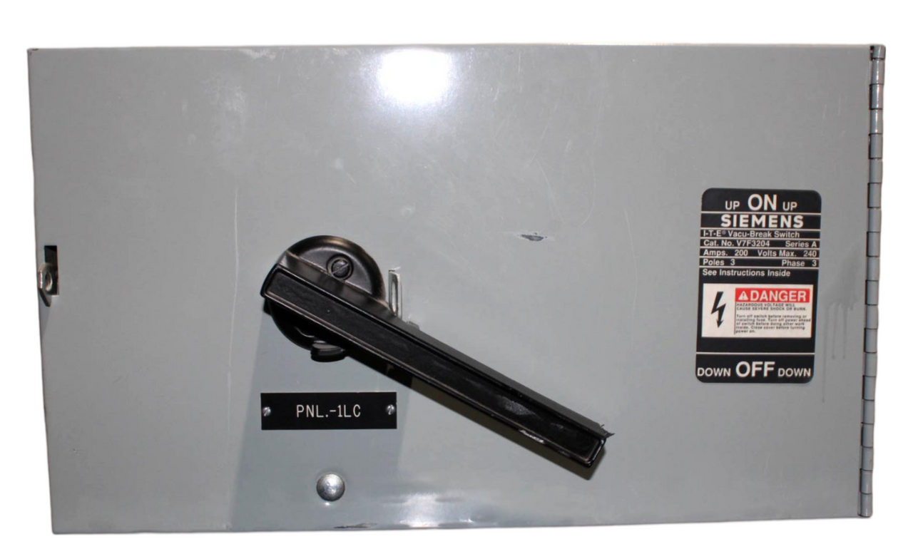 Siemens V7F3204 Vacu-Break Fusible Switch 200A 240V 3 Pole 3 Phase Series A