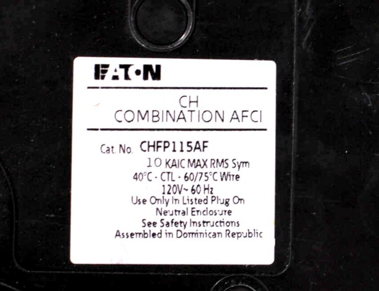 Eaton CHFP115AF CH Combination AFCI Breaker 15A 120V 1P 10kA Type CH