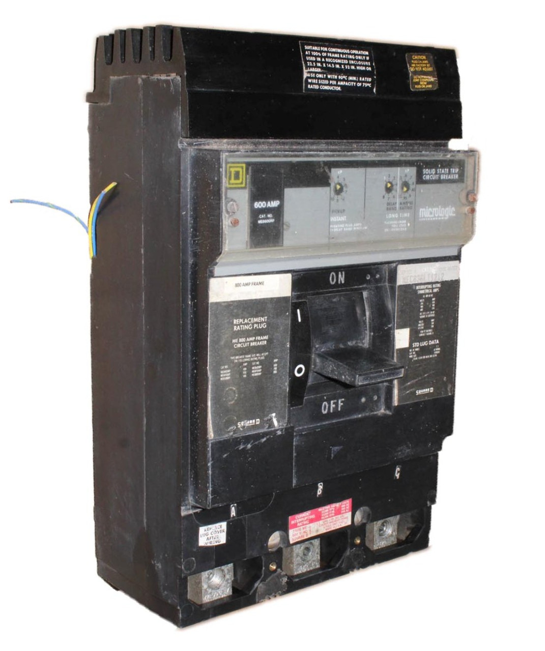 Square D MEC636LI1212 Circuit Breaker 600A 600V 3P LI Series 3 W/ Aux Switch