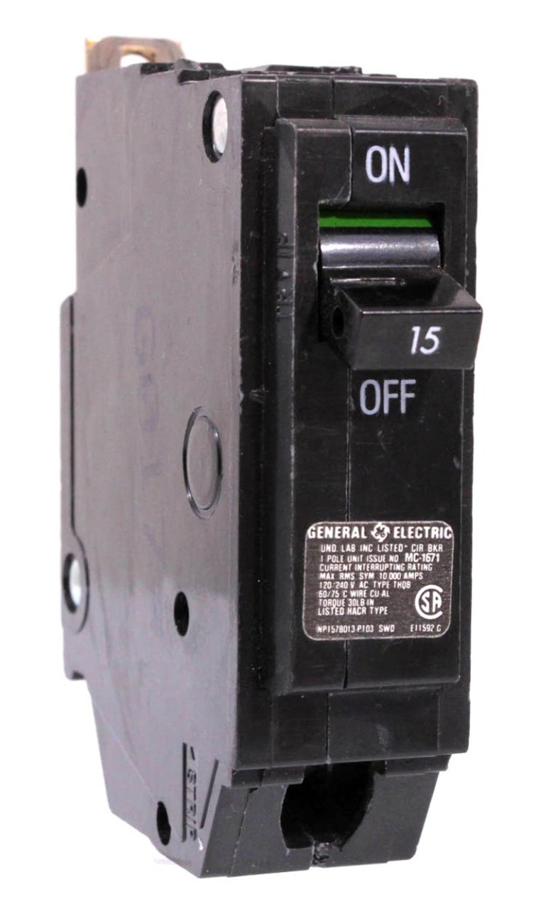 General Electric THQB1115 Breaker 15A 1P 120/240V Bolt-On.