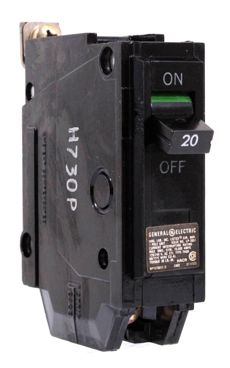 General Electric THQB1120 Circuit Breaker 20A 1P 120/240V 10kA Bolt-On