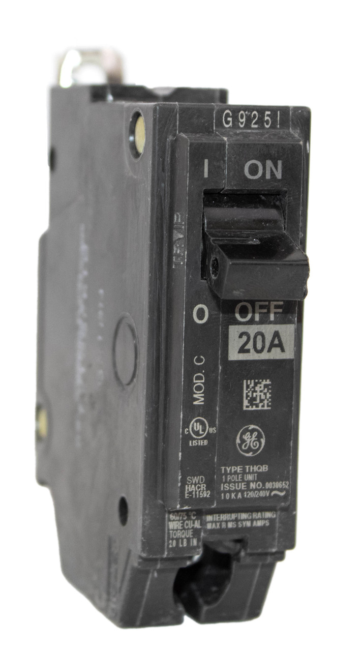 General Electric. THQB1120 Breaker 20A 120/240V 1P 10kA Bolt-On