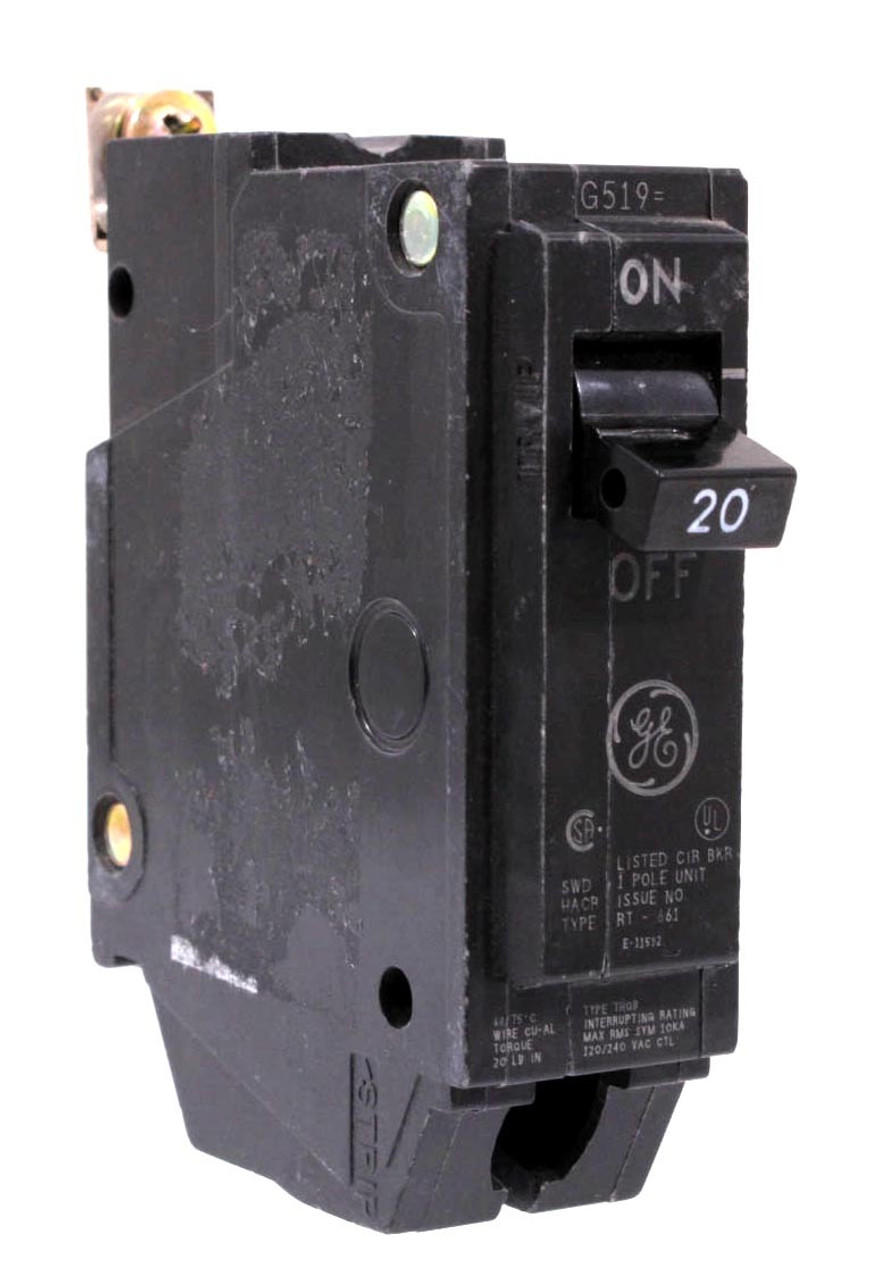 General. Electric THQB1120 Breaker 20A 120/240V 1P 10kA Bolt-On