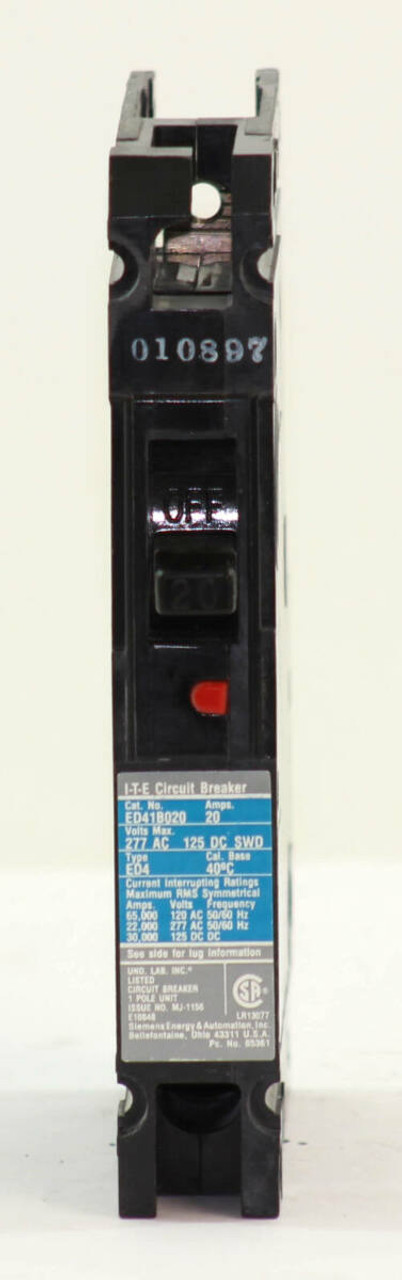 I-T-E ED41B020 Breaker 20A 277V 1P 22kA