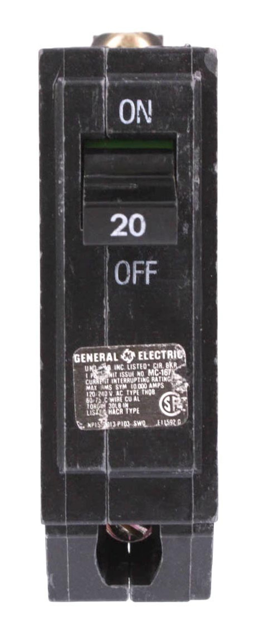 General. Electric THQB1120 Breaker 20A 1P 120/240V 10kA Bolt-On
