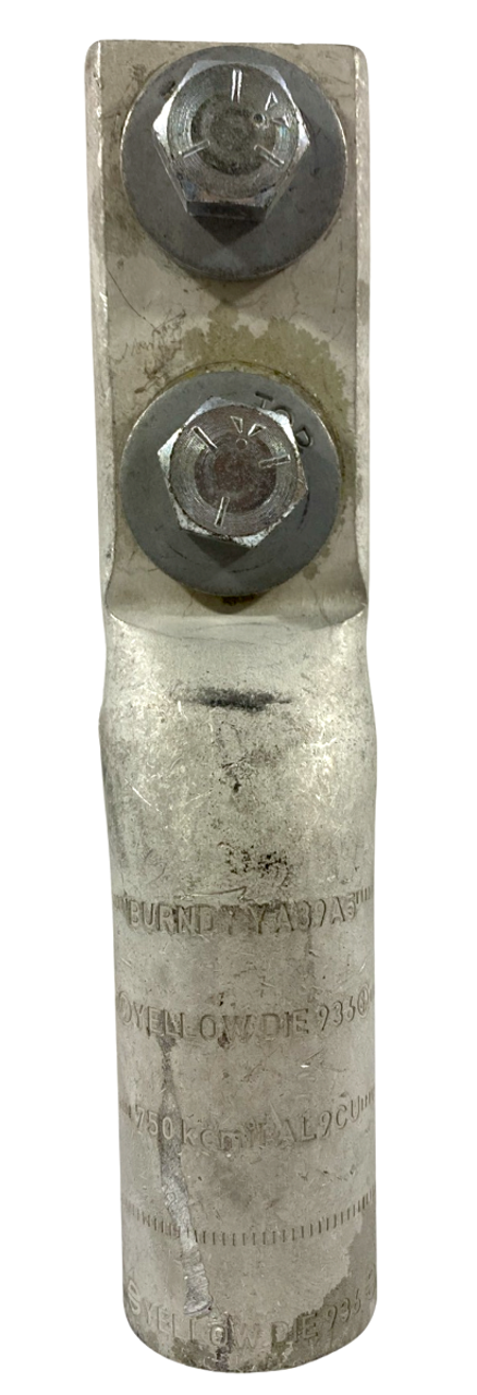 Burndy YA39A5 Lug Al Compression 2-Hole 1/2 In Stud AL9CU 750 kcmil Yellow Die