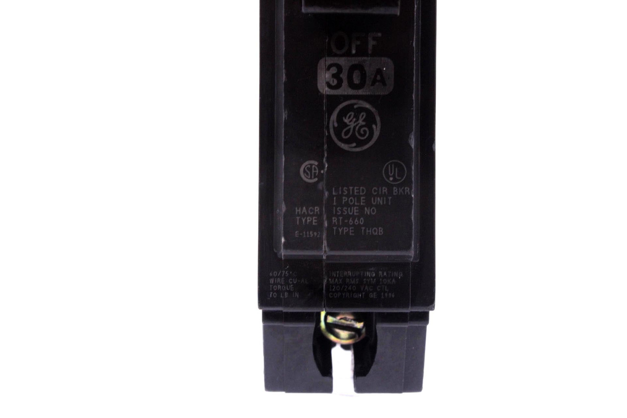 General Electric THQB1130 Breaker 30A 120/240V 1P 10kA Bolt-On