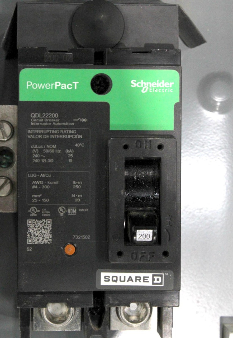 Square D Q2200MRBE Circuit Breaker Enclosure 200A 25kA 2P NEMA 3R PowerPacT Q
