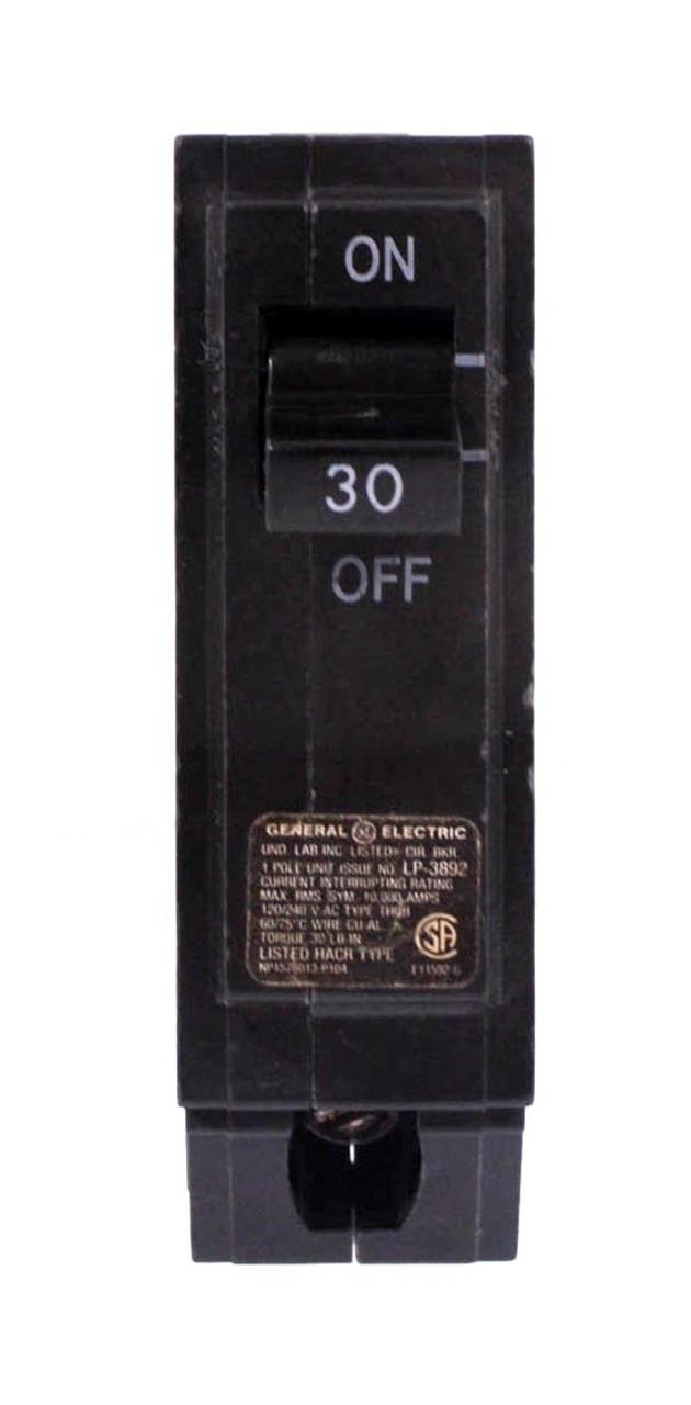 General. Electric THQB1130 Breaker 30A 1P 120/240V 10kA Bolt-On