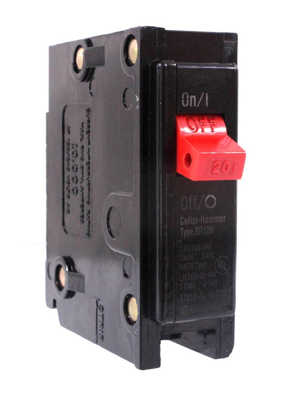 Cutler Hammer BR120 Breaker 20A 1P 120/240V 10kA Plug-In