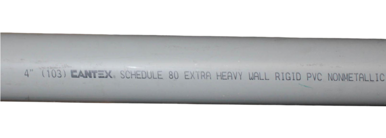 Cantex A53EA12 Conduit Schedule 80 4 Inch Wide 10 Feet Long Rigid Nonmetallic