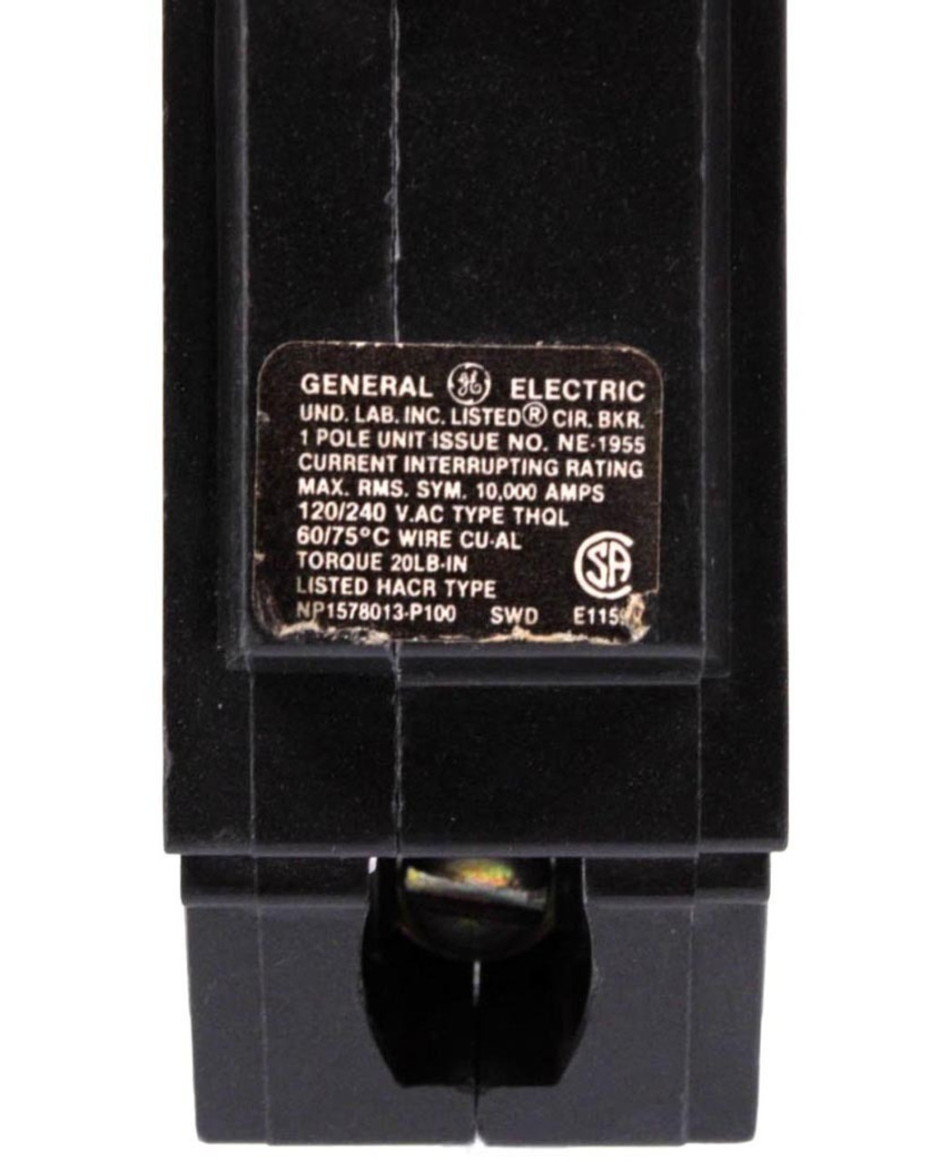 General Electric THQL1120 Circuit Breaker - 20A 1P 120/240V 10kA Plug-In