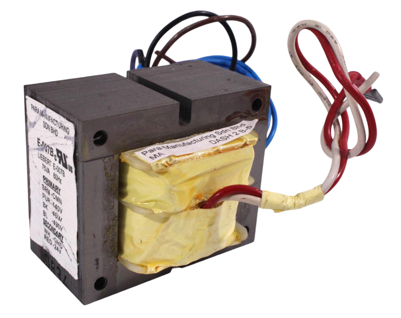 Liebert E-007B Transformer 0.075kVA PRI: 440-490V SEC: 24V 60Hz
