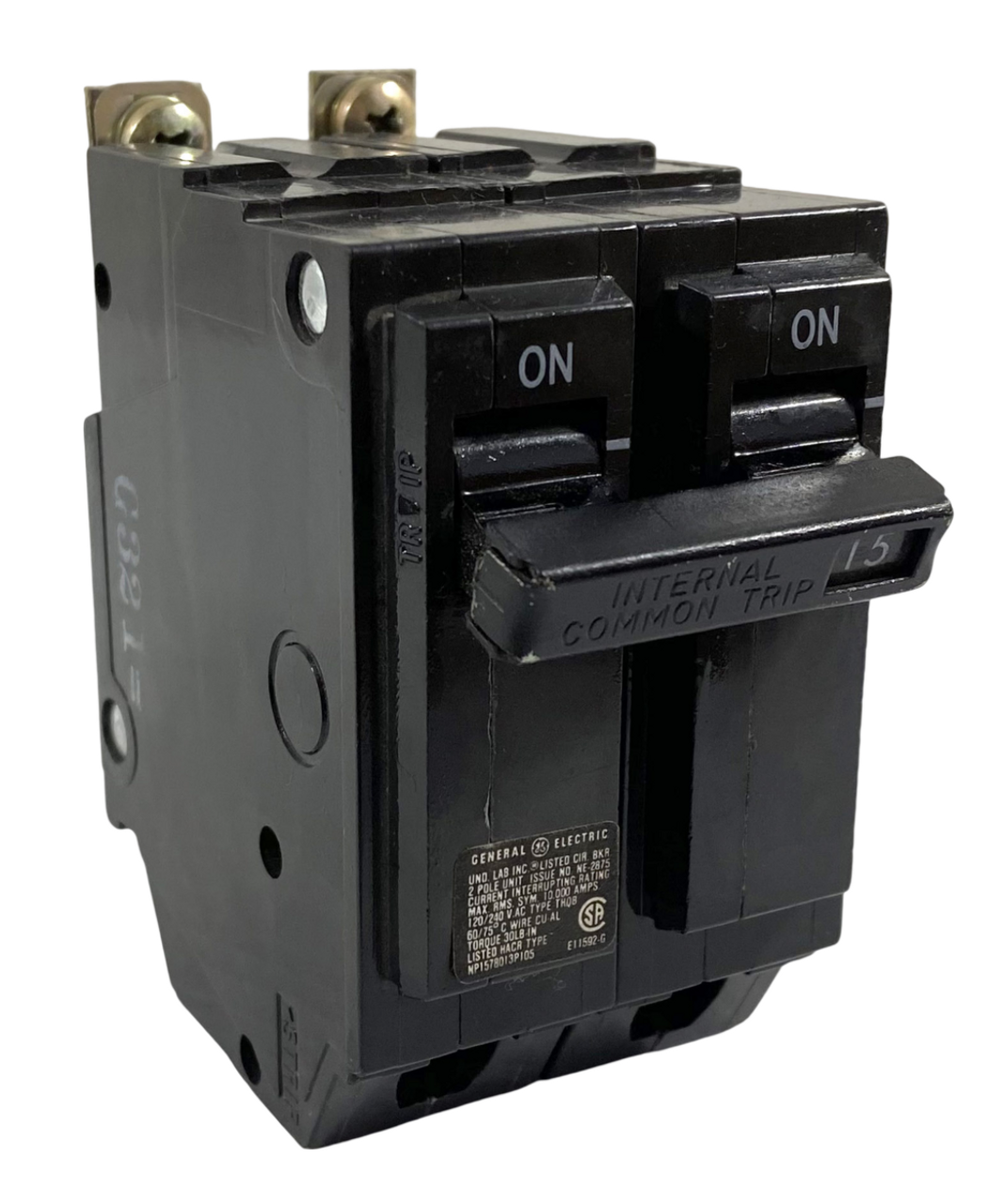 General. Electric THQB2115 Breaker 15A 120/240V 2P 1PH 10kA Bolt-On Molded Case