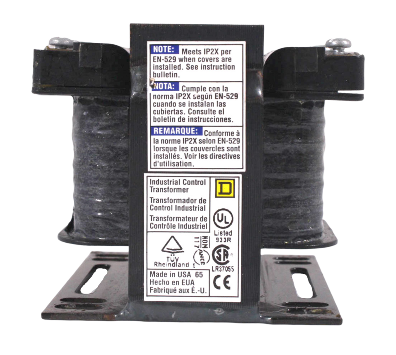 Square D 9070T100D1 Transformer 100VA 1PH P:240/480V S:120V 0.1 kVA