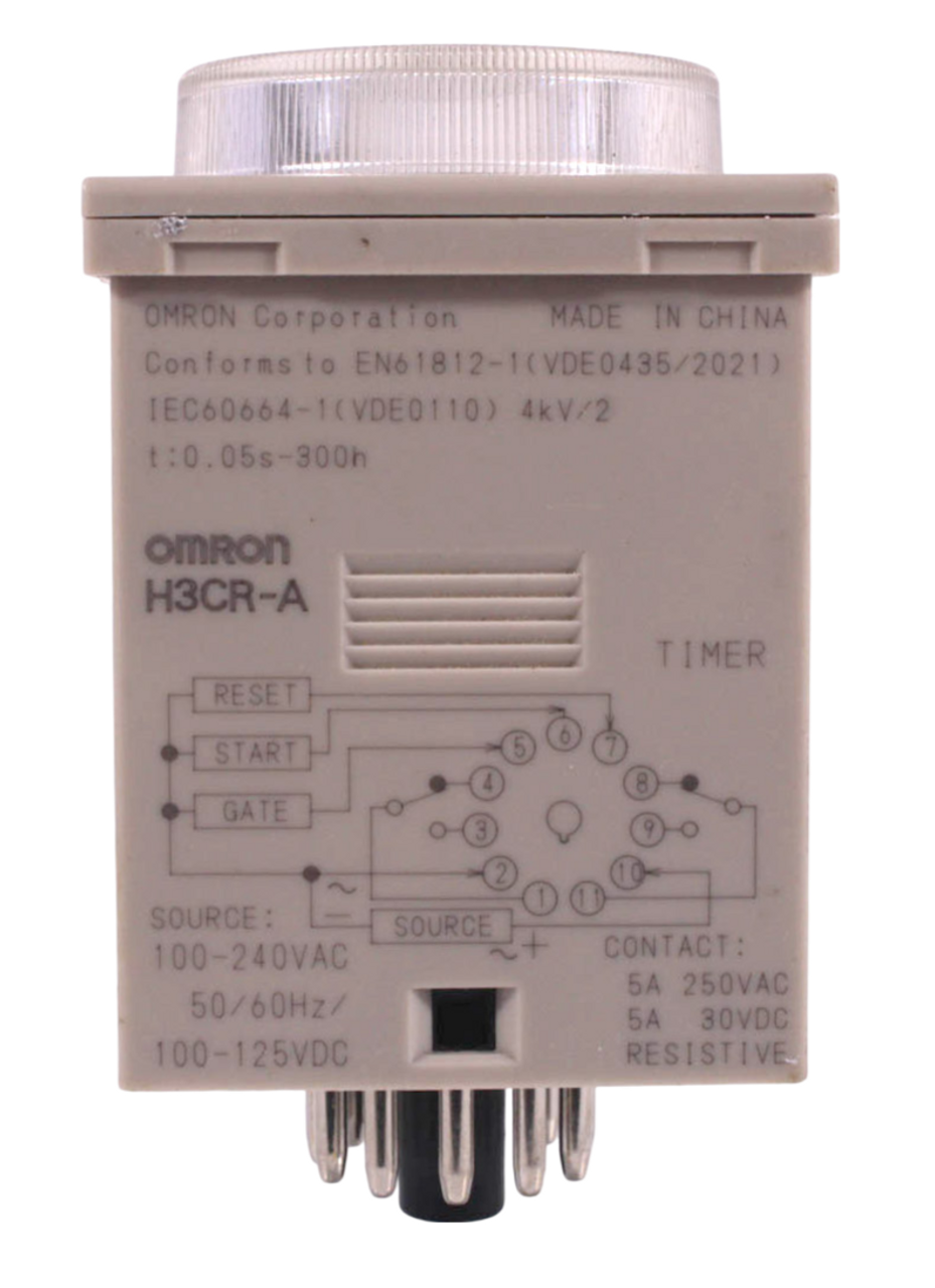 Omron H3CR-A Multifunctional Timer On-Delay 11 Pin DIN Mount Surface Mount Flush Mount