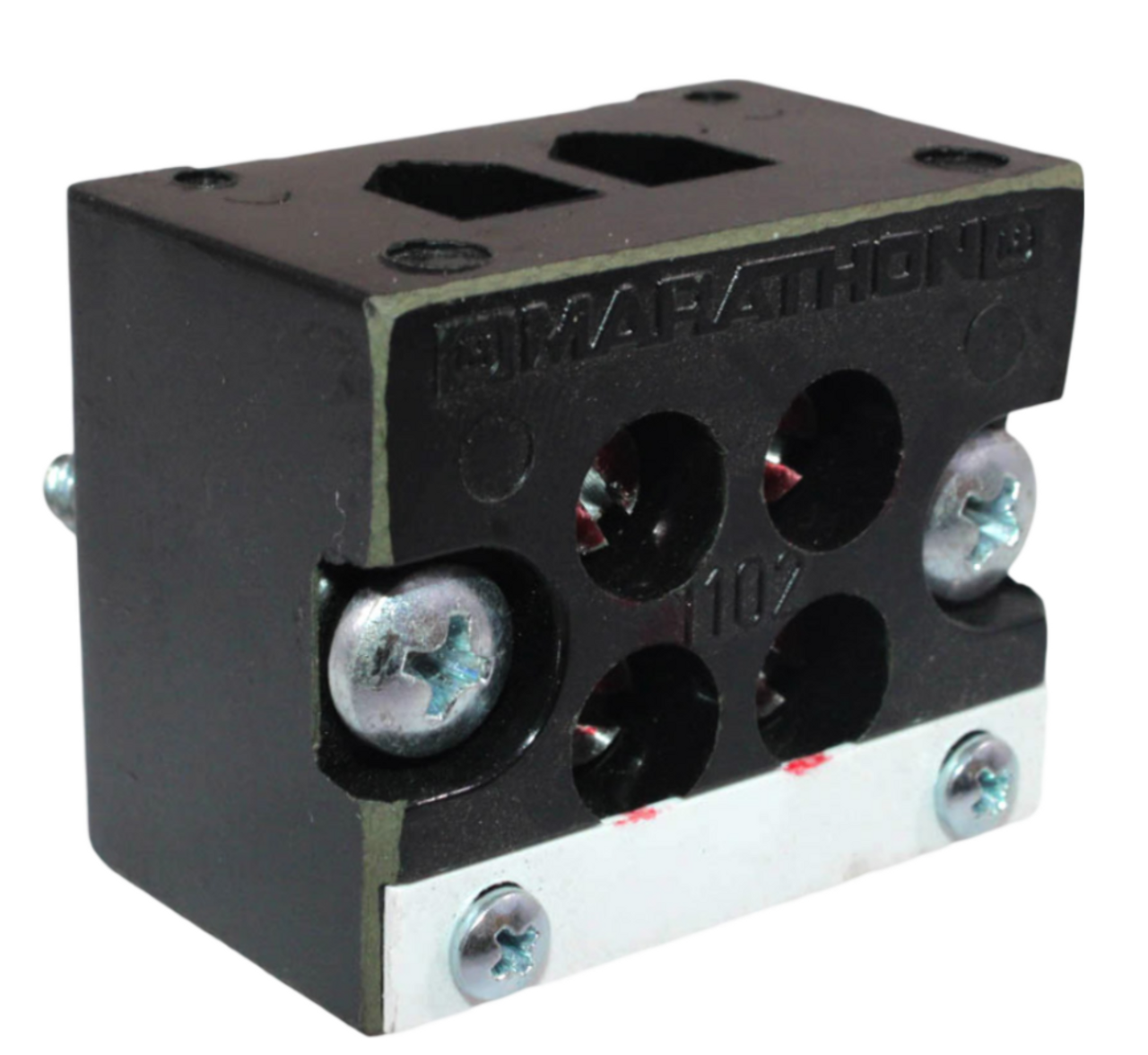 Marathon 1102 Barrier Terminal Block 65A 600V Panel Mount Brass Tin Plated