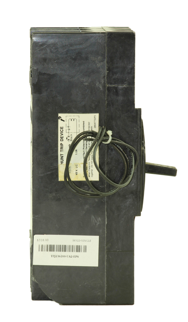 General Electric TFJ236200 Breaker 200A 600V 3P 18kA with Auxiliary Switch, 48VDC Shunt Trip