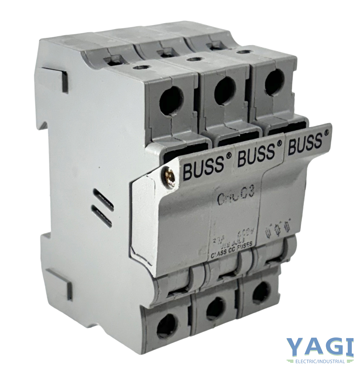 Bussmann CHCC3 Fuse Holder 30A 600V 3P Class CC Fuses DIN Rail CH Series