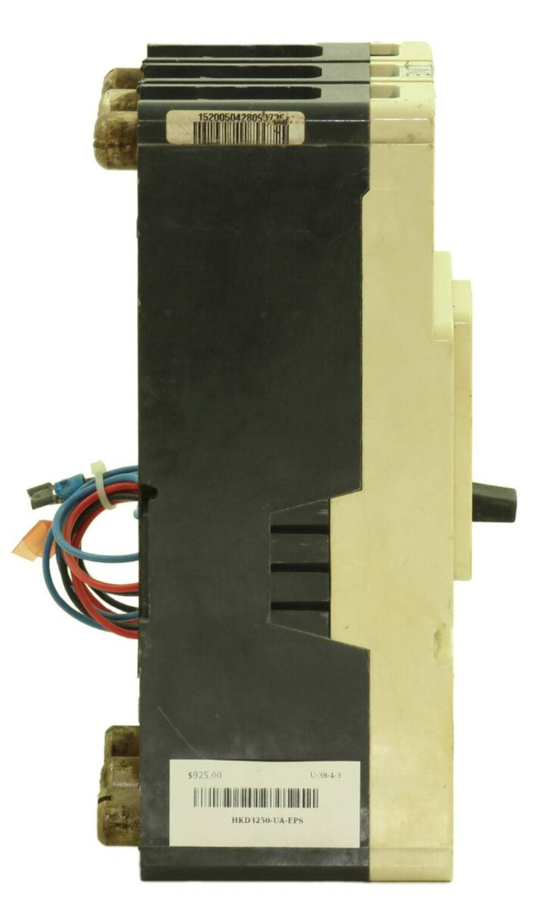 Cutler Hammer HKD3250 Breaker 1/pkg 250A 600V 3P 35kA HKD3400F w/ Trip Unit KT3250T Auxiliary Switch